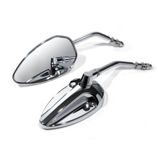 Mirror Set Chrome for Harley-Davidson with ABS Housing ECE aproved E-Mark