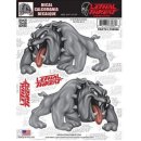 Aufkleber-Set Gef&auml;hrliche Bulldoggen 12,5 x 8 cm Danger Bulldogs Sticker Decal