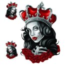 Sticker Set Skull Queen Pin Up Girl Decal 16x9,5 2 x 5x3...