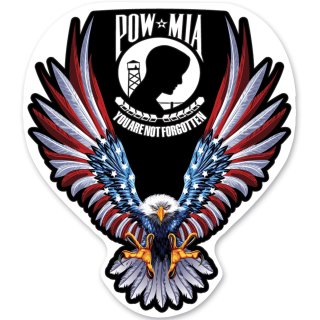 Aufkleber Amerika Adler Flagge 7,5 x 6,5 cm POW/MIA Vietnam USA Flag Sticker