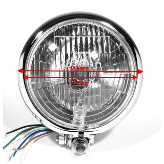 5¾" Scheinwerfer Chrom H4 Grooved Für Harley-Davidson