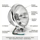 5¾" Scheinwerfer Chrom H4 Bates-Style für Harley Suzuki Universal ECE
