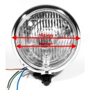5¾" Scheinwerfer Schwarz / Chrom H4 Bates-Style f Harley Suzuki Universal ECE