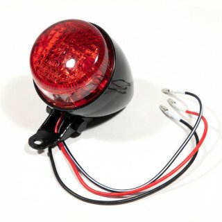 12V Mini Feu arrière Noir Rouge Universel Rétro Chopper Bobber Harley