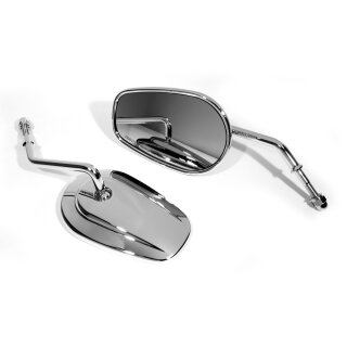 Mirror Set Custom Chrome Diamond Twin Cam Style f. Harley Davidson ECE-Certified
