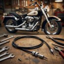 Cable velocímetro para Harley-Davidson 108 cm rueda delantera 16mm + 5/8 Negro