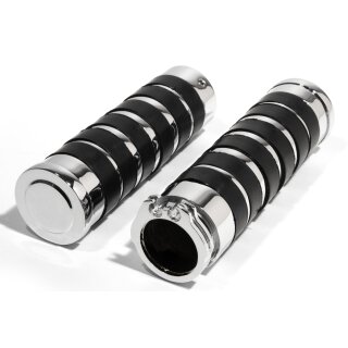 Aluminum grips Billet chrome for Harley-Davidson 1" Handlebar turn signal mirror