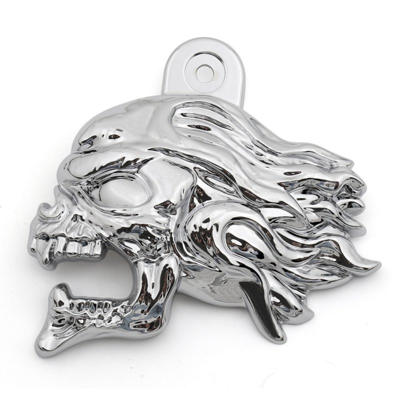 B019DKHD3Y XKMT-Chrome Skull Zombie with Wing Cross Bone Horn Cover Compatible With 1992-2005 2006 2007 2008 2009 2010 2011 2012 2013 2014 2015 Harley with Side MountCowbell and all V-rods 