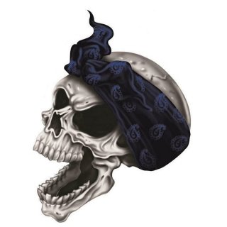 Aufkleber Totenkopf mit Kopftuch 9 x 6,5 cm Sticker Skull with a headscarf Decal