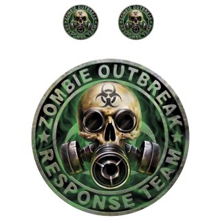 Aufkleber Set Wächter für Zombie-Ausbrüche 6,5 cm 1,7 cm Security team Sticker