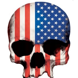 Aufkleber Totenkopf Amerikanische Fahne 8 x 6,5 cm Sticker Skull USA Flag Decal