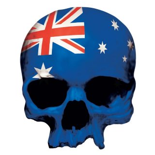 Aufkleber Totenkopf Australische Fahne 7,5 x 6,5 cm Skull Australia Flag Sticker