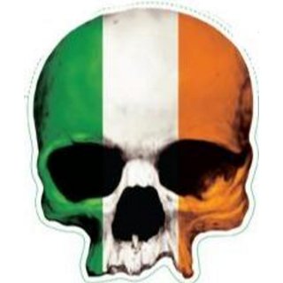 Aufkleber Totenkopf Irische Fahne 8 x 6,5 cm Sticker Skull Irish Flag Decal