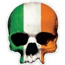 Autocollant Crâne bannière irlandais 8 x 6,5...