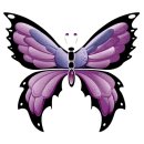 Adesivo Farfalla Viola 7,5 x 6,5 cm Purple Butterfly...