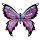 Autocollant Papillon Violette 7,5 x 6,5 cm Sticker Purple Butterfly Decal