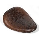 Solo Seat Brown Crocodile Style Custom Extra Thin Low Chopper Bobber Universal