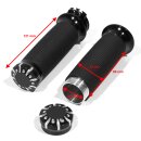 Alu-Griffe Schwarz Billet Custom Contour Chrono f Harley-Davidson Lenker-Blinker