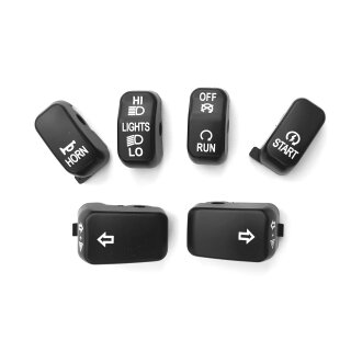 Black handlebar switch cap set for Harley Davidson Sportster Dyna Softail Tourer