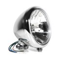 5¾" Scheinwerfer Chrom H4 Klare Lichtscheibe Springer Design ECE Universal HD