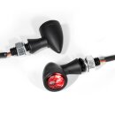 3en1 Intermitente-Trasera-Freno Luz LED Micro Aluminio tintado negro ECE Chopper