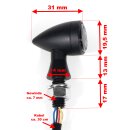 3en1 Intermitente-Trasera-Freno Luz LED Micro Aluminio tintado negro ECE Chopper