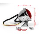 Rücklicht Bates Style Chrom Rot LED 12V Universal...