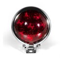 Bates Style Feu arrière chrome rouge LED 12V Universel Bobber Chopper Custom HD