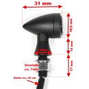 Mini-Indicatore Micro Bullet LED Set Alluminio Nero ECE Chopper Bobber Custom