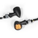 Mini-Indicatore Micro Bullet LED Set Alluminio Nero ECE Chopper Bobber Custom