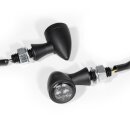Mini-Indicatore Micro Bullet LED Set Alluminio Nero ECE Chopper Bobber Custom