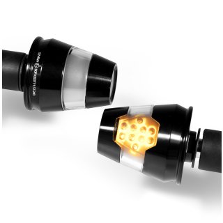 Lenkerendenblinker Set Alu Conic LED Schwarz ECE-Zulassung Lenkerblinker 1 Paar
