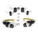 Indicateurs de fin de guidon aluminium Conic LED noir ECE bullseye1 paire / Set