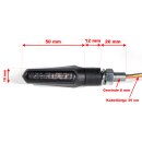 3in1 Blinker-Rücklicht-Bremslicht LED Mini Schwarz, getönt ECE Chopper Custom