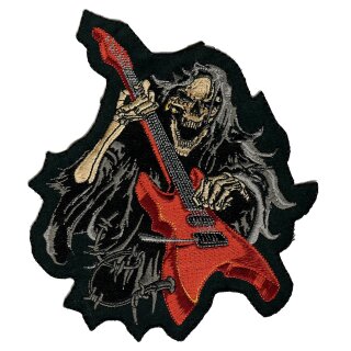 Aufnäher Gitarre Sensenmann 15 x 13,5 cm Guitar Reaper Patch