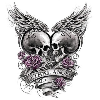Adesivo Amore eterno Cranio 16 x 14 cm Eternal Love Skull Sticker Decal