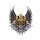 Pegatina Corona de alas de calavera 17 x 14 cm Crown Winged Skull Sticker Decal