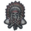 Patch Renegade Skull Grey 33x25 cm Feathers Jacket Vest Embroidered Patches XL