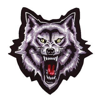Parche Cabeza de lobo 10,5x10 cm Wolf Mini Embroidered Patch Chaqueta Chaleco
