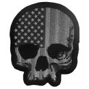 Aufnäher USA Totenkopf Grau 10,5  x 8 cm Gray Tactical Skull Embroidered Patch