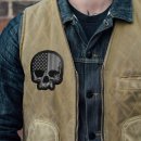 Patch Tactical Skull Gray 10,5  x 8 cm Embroidered Patch Jacket Vest Shirt