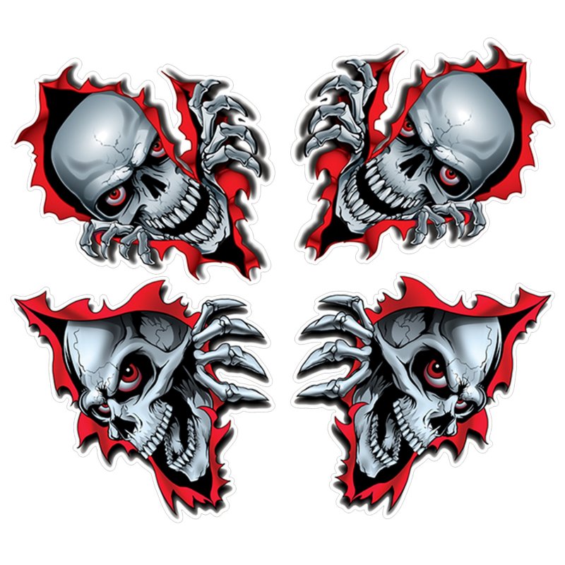 Aufkleber Teufel Totenkopf Airbrush Devil Skull Sticker Helm 8 x 6 cm 