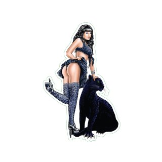 Aufkleber Panther Pin Up Girl 10 x 6,5 cm Sexy Babe Sticker Decal
