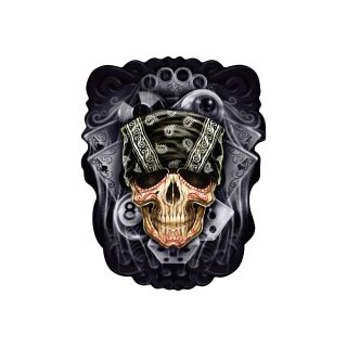 Pegatina Pañuelo Cráneo 8,5 x 6,5 cm Skull Bandana Sticker Decal Casco Aerógrafo