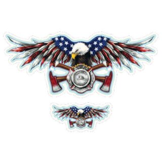 Aufkleber-Set USA Feuerwehr Adler 10,5 x 4,5 cm – Fire Department Eagle Sticker