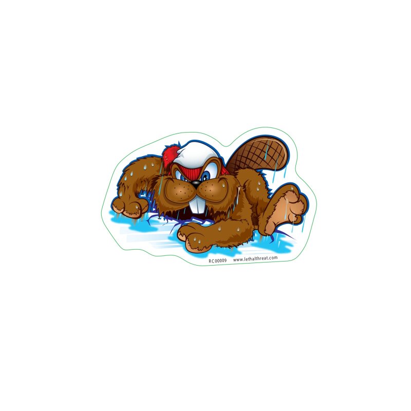 Pegatina Castor mojado 8,5 x 5,5 cm Wet Beaver Sticker Decal, 4,95