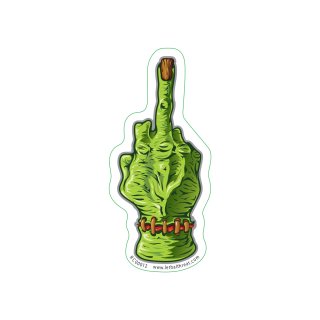 Adesivo Zombie Dito medio 9,5 x 4 cm f**k you FTW Finger Sticker Decal