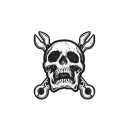 Sticker Wrench Skull black + white  7 x 6,5 cm Decal