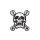 Aufkleber Werkzeug Totenkopf 7 x 6,5 cm Wrench Skull black + whiteDecal Sticker