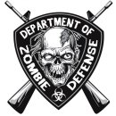 Pegatina Departamento de Defensa Zombie 7 x 7 cm Sticker...
